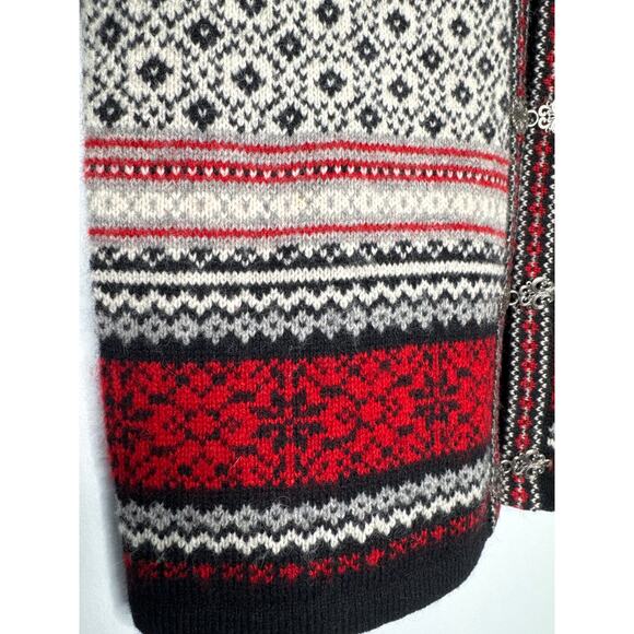 Vintage SKYR Norway Wool Cardigan Nordic Pewter Clasp Selbu snowflake medium - Picture 13 of 13